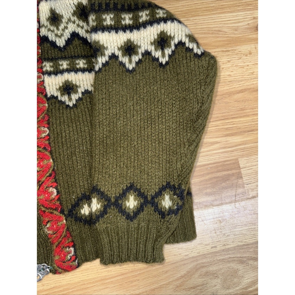 Vintage William Schmidt Olive Green Wool Cardigan Clasp Closure Women's Small - Picture 2 of 9